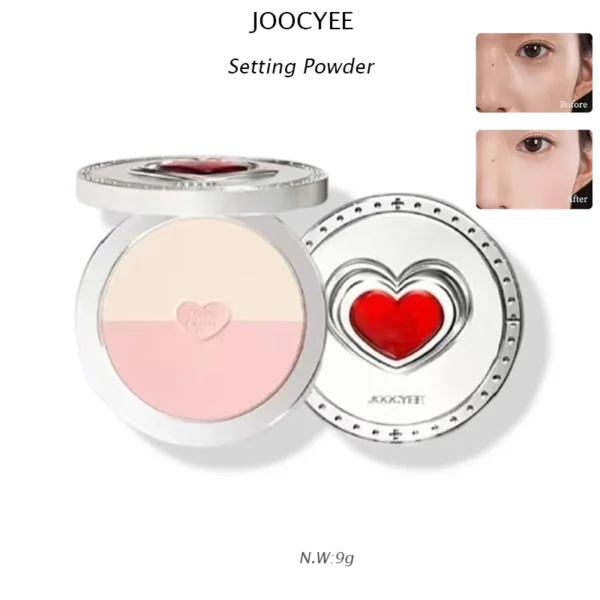 JOOCYEE Gem Sandwich Powder Two-color Makeup Setting Fog Matte Ddurable Honey Invisible Pores Oil Control Delicate