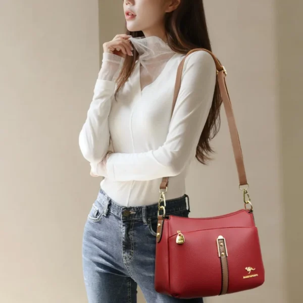 Brand Design Three Layers Fashion Shoulder Messenger Bags Luxury Soft Leather Crossbody Sac Quality Small Handbags and Purses - Image 4