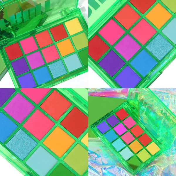 15 Colors Eyeshadow Palette Set Colorful Neon Rainbow Makeup Eyeshadow Palette Vibrant Shimmer Matte Pigmented Blendable Make Up - Image 3