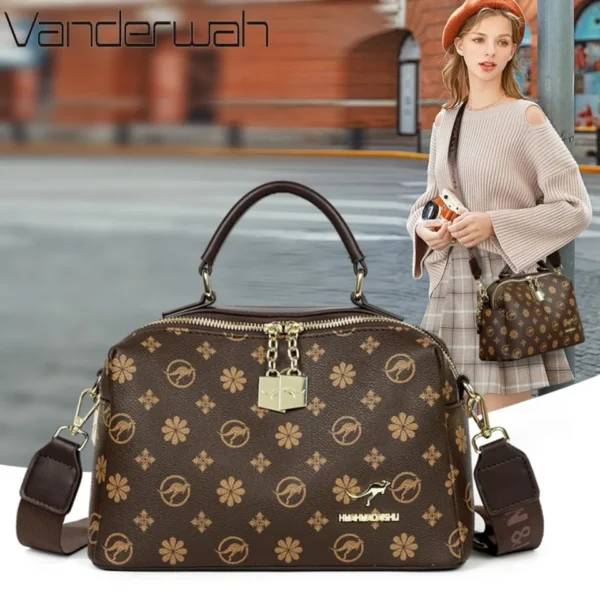 Genuine Luxury Women Handbags and Purses Brand Designer Crossbody Bags High Quality Printed Leather Shoulder Messenger Bag Totes