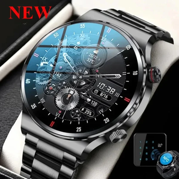 ECG+PPG Bluetooth Call Smart Watch 2025 Men AMOLED Full Touch Sports NFC Watches Men Smartwatch Waterproof For Android Ios