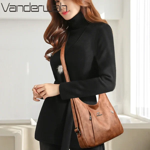 High Quality Leather Luxury Handbags Women Bags Designer Multifunction Shoulder Bags for Women Travel Back Pack Bolsa Feminina - Image 2