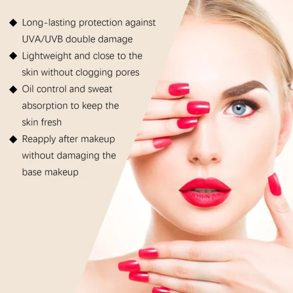 HOYGI Sunscreen Setting Powder Spf 30 Protection Oil Control Waterproof Sweat Proof Full Coverage Lasting Powder Cosmetics 8g - Image 6