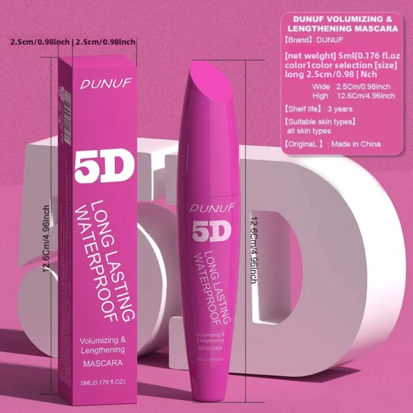 5D Waterproof Mascara Cream Thick Slender 24h Volumizing Lash Makeup Eyelash Curling Lengthening Lasting Eyelash Cream - Image 6