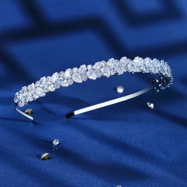 Fashion Zircon Headbands for Women Bridal Wedding Hair Accessories Silver Color Hairband Luxury Hair Jewelry Party Headpiece - Image 2