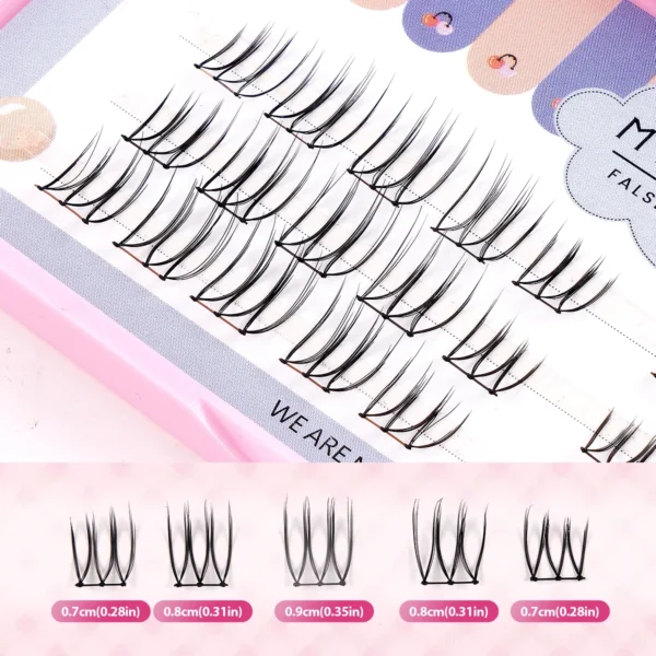 MAGEFY Transparent Plastic Individual Eyelashes Naturally Slim Crossed Lashes Cat Eye Lashes Cute Portable Suitable for Beginner - Image 2