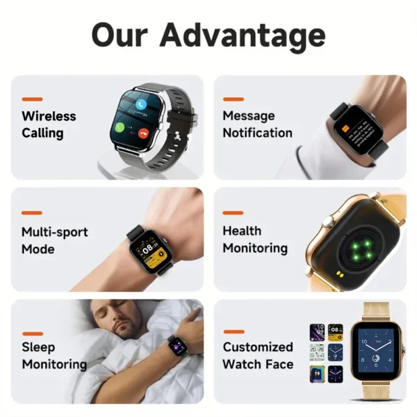 Smart Watch For Men Women Gift For Xiaomi Full Touch Screen Sport Fitness Watches BT Call Digital Smartwatch Wristwatch 2024 New - Image 2