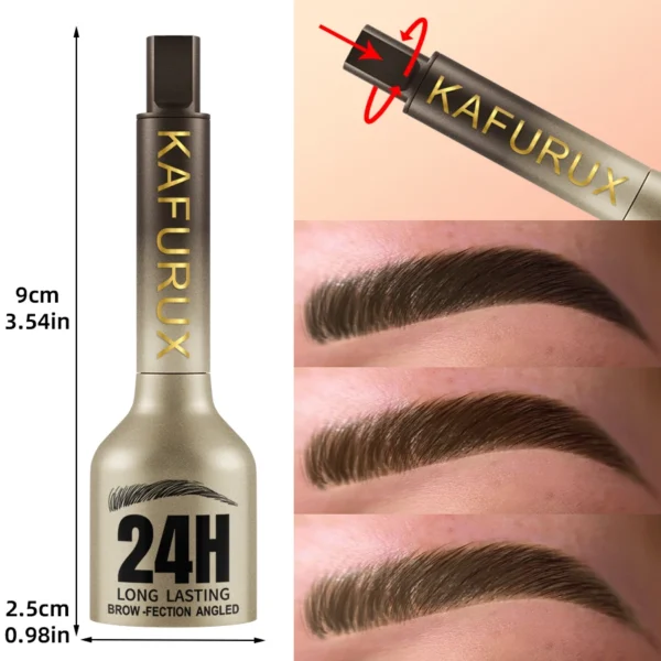 3D Dye Eyebrow Pencil Hairling Anti-smudge Waterproof Long Lasting Black Brown Large Brush Natural Wild Eyebrow Enhancers Cream - Image 3