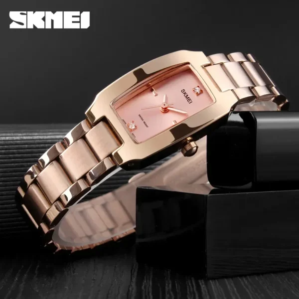 SKMEI 1400 Luxury Quartz Watch Woman Sports Silver Steel Waterproof Ladies Wristwatches Dress Women Girl Clock Relogio Feminino