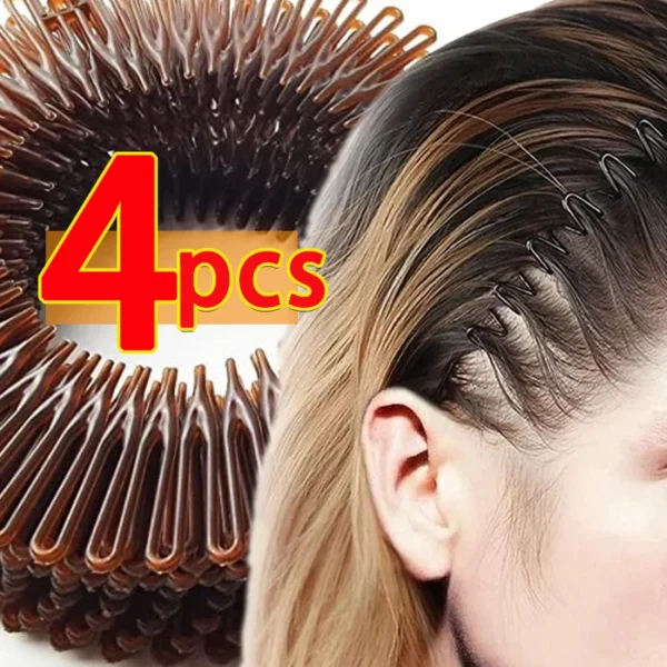 Plastic Full Circle Headbands Hair Hoop Band Clips Hairband Stretch Flexible Comb Teeth Face Wash Fixed Fashion Hair Accessories