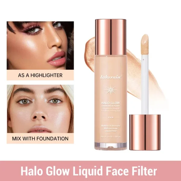 Halo Filter Liquid Highlighter Face Contouring Pearlescent Makeup Brightener Bronzer Glow Body Contour Shimmer - Image 3