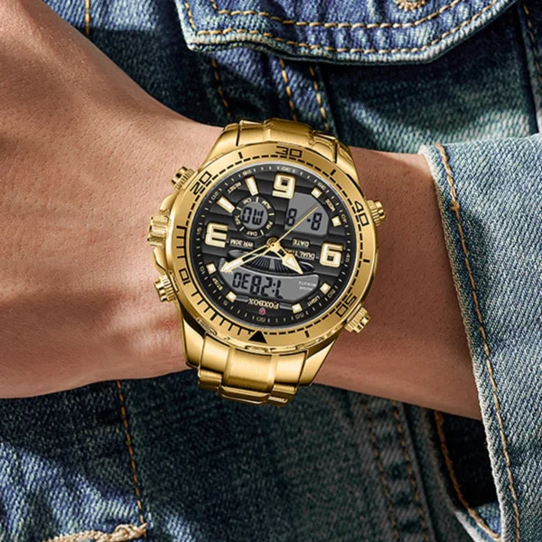 LIGE Top Luxury Watches Men FOXBOX LED Big Dial Military Mens Watch Stainless Steel Waterproof Quartz Wristwatches Reloj Hombre - Image 6