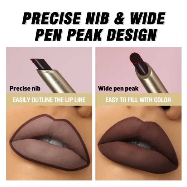 Matte 6-colors Lip Liner Pencil Bevel Design Nib Lip Contour Lipstick Nude Brown Lipstick Pencil Natural Lasting Lipliner Makeup - Image 9