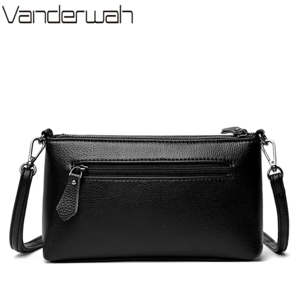 Elegant Black Leather Crossbody Bag with Floral Embroidery Compact Versatile Shoulder Bag for Women Blend of Style and Function - Image 5