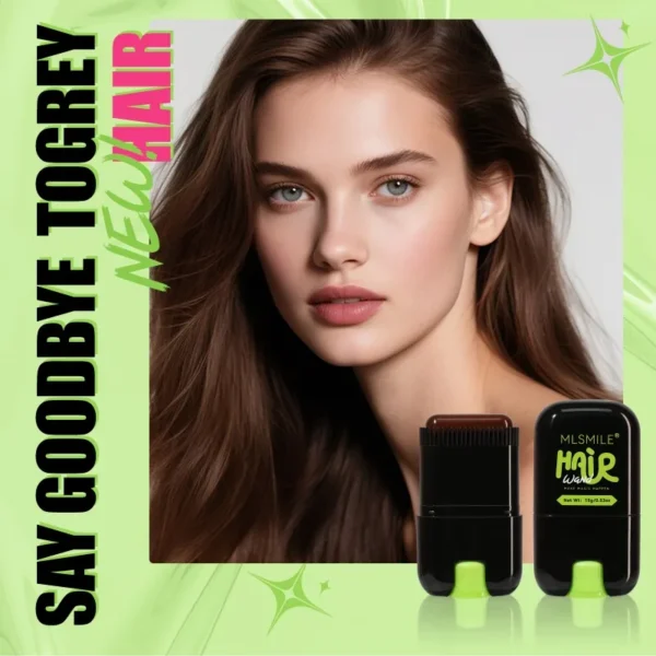 Black Brown Hair Color Stick Long Lasting Temporary Quick Covered White Gray Hairline Pen Tool 2-in-1 Comb Hair Dye Stick - Image 2