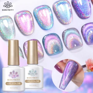 BORN PRETTY 9D Laser Cat Magnetic Gel Nail Gel Pink Purple Magnetic Gel Soak Off UV LED Nail Varnish UV Gel for Nail Art at Home