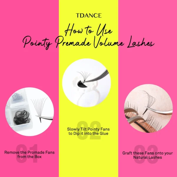 TDANCE 1000 Fans Loose Fan Mixed Length Pointy Base Premade Fans Sharp Thin Slim Medium Stem Volume Russian Eyelashes Extensions - Image 6