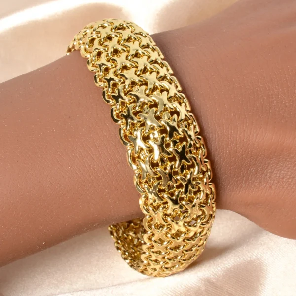 New 18MM wide copper chain bracelet unisex 18K gold plated wristband Miami Sidewalk bracelet Punk Hip Hop Jewelry party gift - Image 5
