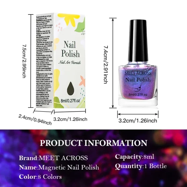 8ml 9D Laser Cat Magnetic Nail Polish No Need Lamp Long Lasting Nail Art Polish Varnish For Nails Manicure Design Nail Supplies - Image 6
