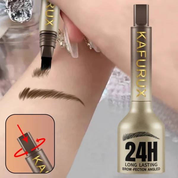 3D Dye Eyebrow Pencil Hairling Anti-smudge Waterproof Long Lasting Black Brown Large Brush Natural Wild Eyebrow Enhancers Cream - Image 6