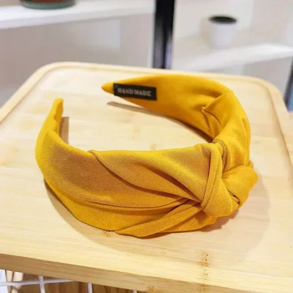 Fashion Solid Wide Knot Fabric Twist Hairbands for Women Girls Bezel Hair Hoops Party Hair Accessories Korean Ladies Headbands - Image 4