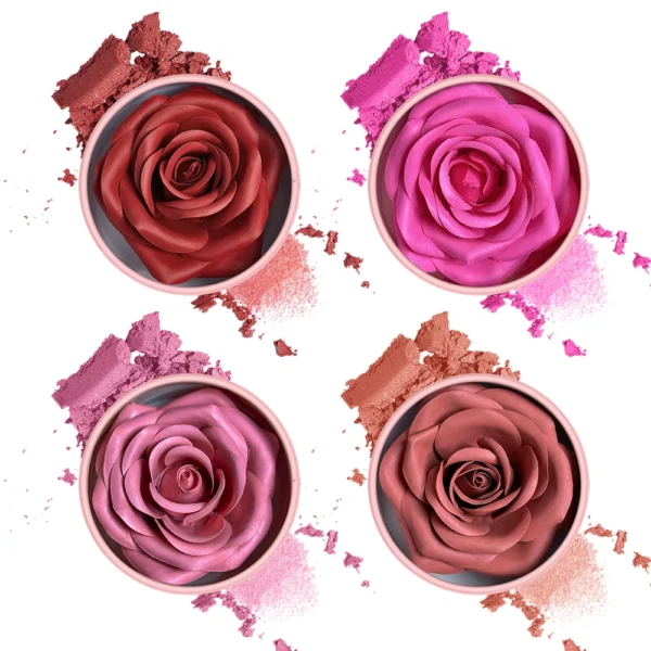 3D Petal Rose Makeup Blush 4 colors Gift Highlighter Rare Beauty Blush Rubor Forma Rosa Real Rose Flower Blush Shimmer Makeup - Image 3