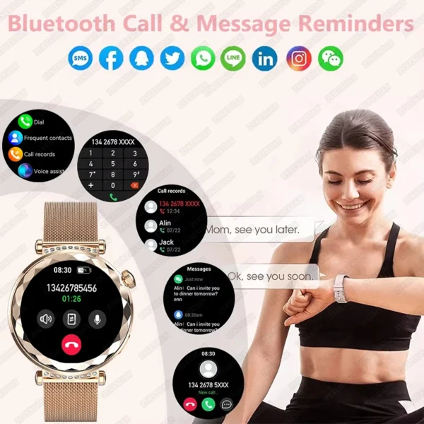 Women's Watch GT Series 5 Mini Smart Watch HD Screen Bluetooth Call Heart Rate NFC IP68 Waterproof Smart Watch For Android iOS - Image 3