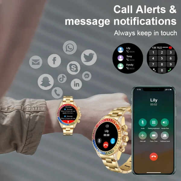 Lige Watches For Men Luxury Stainless Steel Band Watch Diamond-Studded Business Smart Watches Waterproof Analog Quartz Watch+Box - Image 4