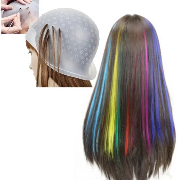 Silicone Cap for Scratches Hair Painting Hat for Scratches Silicone Meches Hair Coloring Hat for Highlighting Hood Hair Dye Cap - Image 5