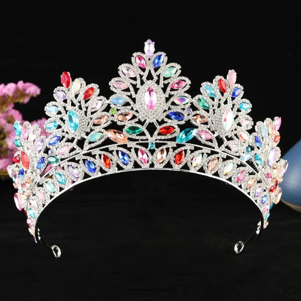 Luxury Crystal Gem Bridal Crown Ornaments Fashionable Noble Banquet Wedding Jewelry Women's hair Accessories - Image 3