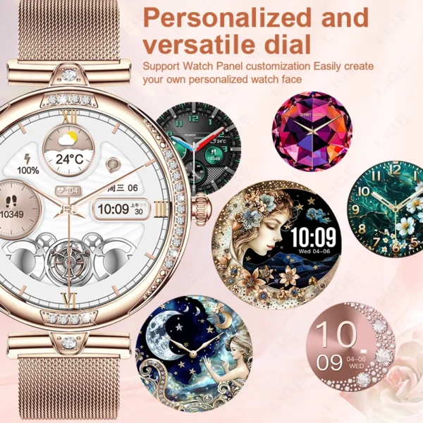 LIGE Smart Watch Women Bluetooth Call HeartRate Blood Pressure Monitoring Smartwatches Waterproof Men Smartwatch For IOS Android - Image 6
