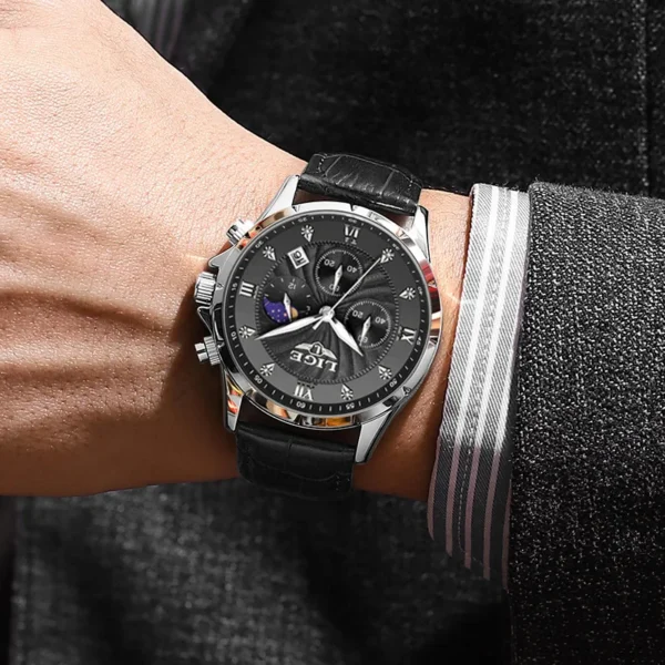 New Mens Watches LIGE Top Brand Luxury Leather Casual Quartz Watch Men's Sport Waterproof Clock Watch Relogios Masculino+Box - Image 6