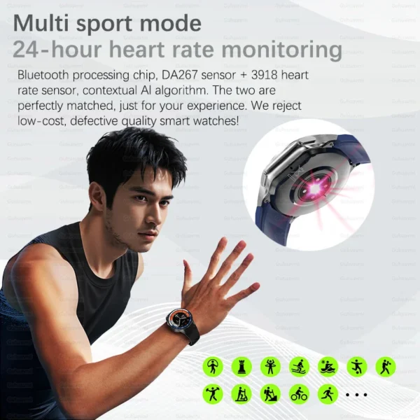 For Huawei Xiaomi New 32G RAM Memory Smart Watch Men 1.43 inch Local Heart Rate Bluetooth Call AMOLED 466*466 HD SmartWatch Man - Image 6