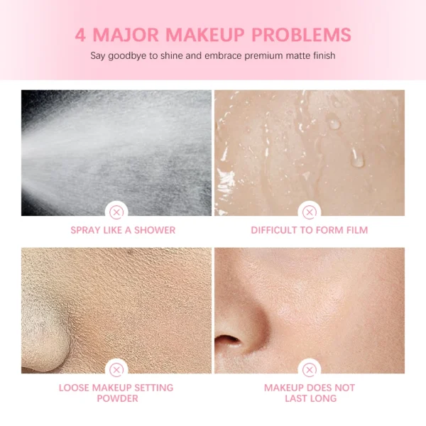 Long-Lasting Setting Spray Glossy Matte Base Makeup Oil Control Waterproof Moisturizing Make-up Fixer Spray for All Skin Style - Image 6
