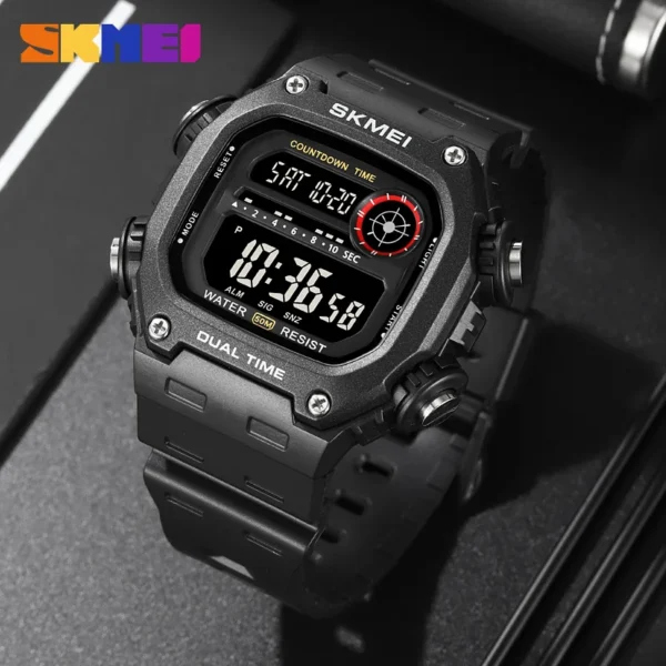 SKMEI 2126 Digital Countdown Sports Watch for Men LED Display Waterproof Stopwatch Mens Wristwatches Alarm Clock Montre Homme