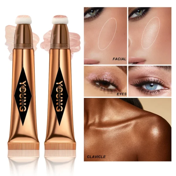 Multifunctional Liquid Blush Face Contour Highlight Eye Shadow Stick durable waterproof silky all-in-one creamy texture - Image 3