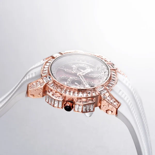 MISSFOX New Red Quartz Watch For Men Luxury Hip Hop Streetwear Clock Waterproof Diamond Watches AAA Quartz Men's Wristwatches - Image 5