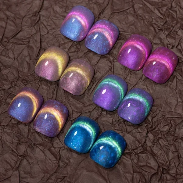 PUENTE 6Pcs Aurora Shell Thread Cat Magnetic Gel Polish Set With Magnet Glitter Pearl Cat Eye Gel Soak Off Nail Art Varnish Kit - Image 6