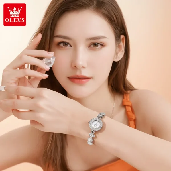 Q OLEVS 9813 brand watch fashion hot selling women's waterproof watch women's watch - Image 2