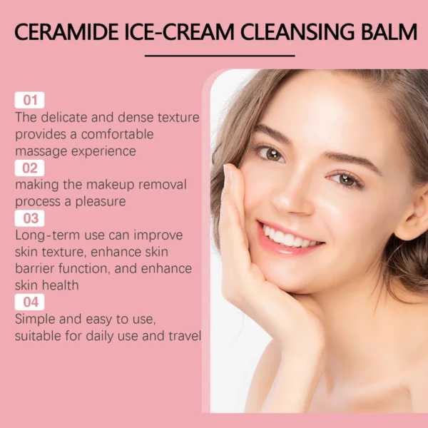 Makeup Remover Balm for Face Cleanser Purifying Pores Shrinking Dry Non-tight Refreshing Moisturizing Skin Eye and Lip Cleanser - Image 5