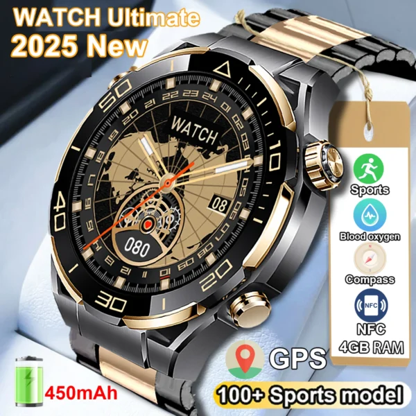 New Watch Ultimate Luxury Smart Watch Men's 480*480 HD Screen Outdoor Sports SmartWatch 4GB RAM GPS NFC Compass 2025 New Watch