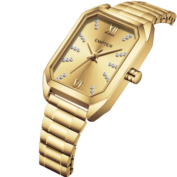 Small Gold Watches for Women Easy Read Ladies Quartz Wrist Watch with Stainless Steel Expansion Band,Waterproof. - Image 4