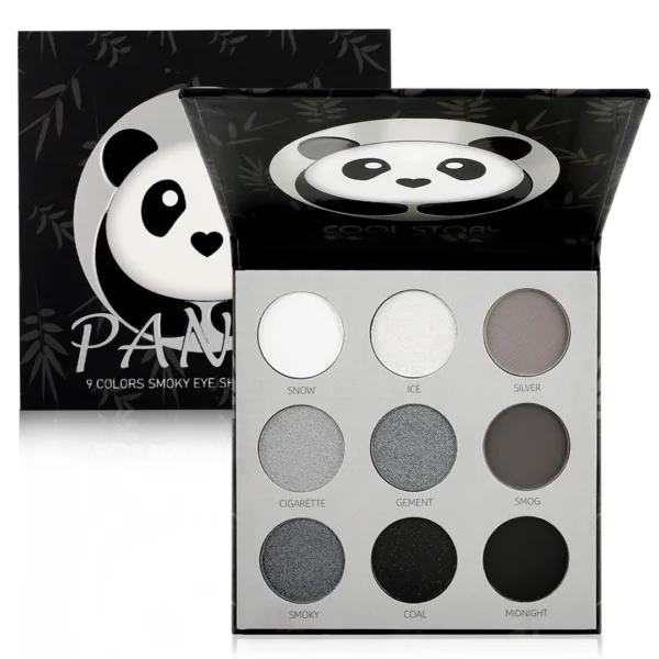 9 Color Eyeshadow Palette Panda Punk Metal Dark Grey Matte Smoky Eyes Makeup Palette Long Lasting Highly Pigmented Waterproof - Image 5