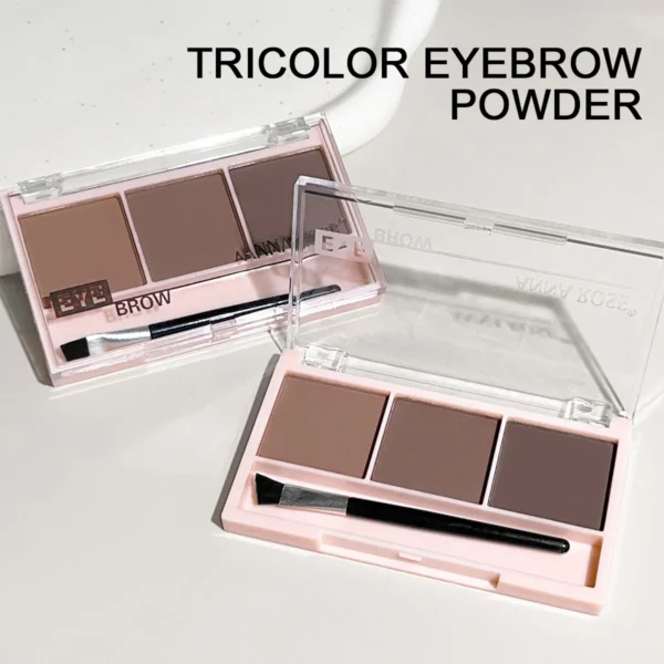 high quality 3-color brow powder palette, with brush, matte water and sweat resistant natural color brow powder long-lasting - Image 3
