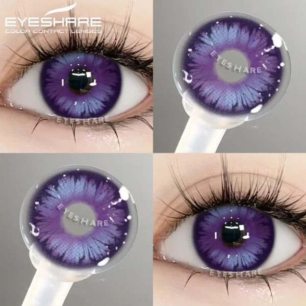 EYESHARE 1 Pair Purple Lenses for Eyes Color Contacts Lens Anime Pink Lenses Blue Pupils for Eyes Y2K Lenses for Natural Eyes