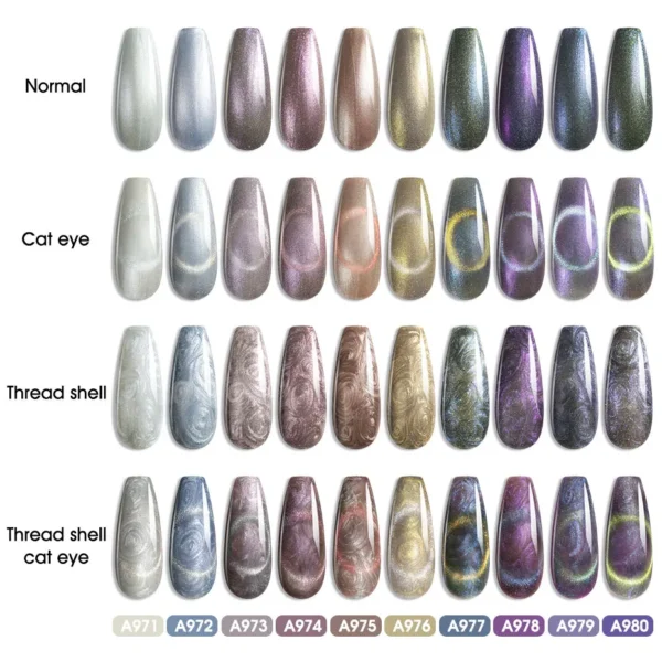 ROSALIND Thread Shell Cat Eye Nail Gel Polish Top Base Coat For Nail Art Semi Permanent Soak Off Varnishes All For Nails New - Image 2