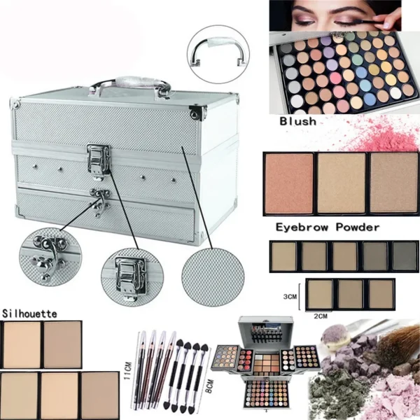 Makeup Set Box Eyeshadow Lip Blush Nail Polish Eyebrow Pencil Multi-functional Palette Christmas Wedding Birthday Gifts Cosmetic - Image 3