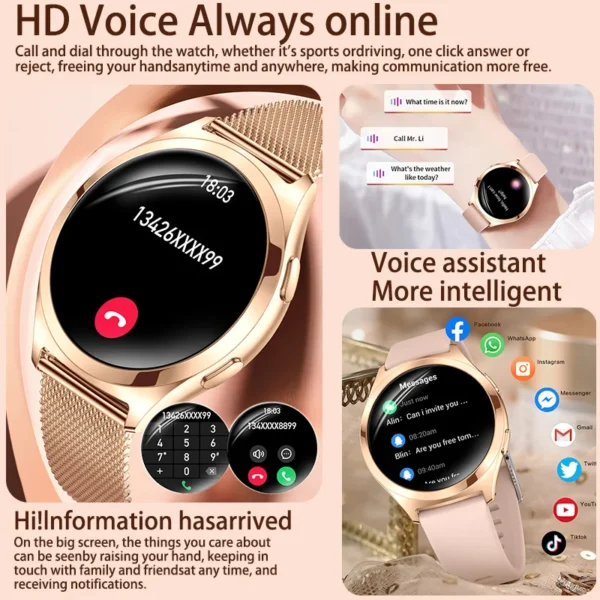 2025 Smart watch Ladies Full touch Screen Sports Fitness watch IP68 waterproof Bluetooth Call For Android iOS Smart watch Female - Image 2