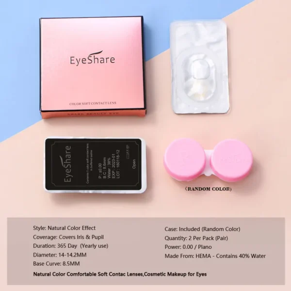EYESHARE 1Pair Myopia Lenses Color Contact Lenses for Eyes With Diopters Prescription Yaerly Brown Lenses Gray Colored Contacts - Image 6