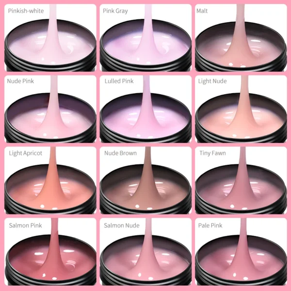 UR SUGAR 150g Building Nail Gel 18 Colors Nail Extension Gel Kit Nude Pink Clear Hard Constructed Gel Nail Strengthener Manicure - Image 5